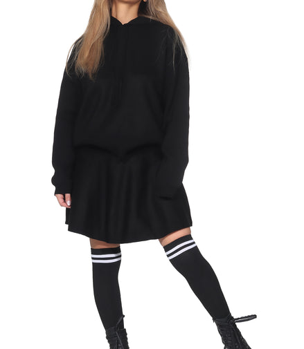 Damen Zweiteiler Set – Plissee Rock & Kapuzenpullover