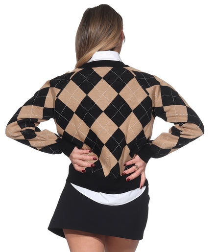 Baklava Strickpullover – Schwarz & Camel