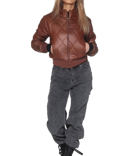 Damen Steppjacke – Braun – 100 % Kunstfaser