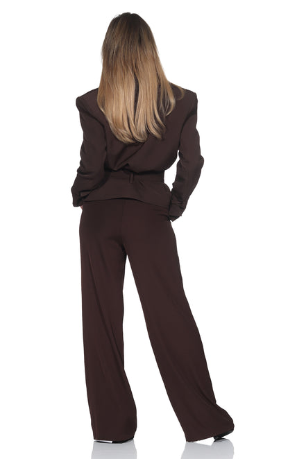 Brauner Anzug aus 100 % Tencel – Blazer & Hose Set