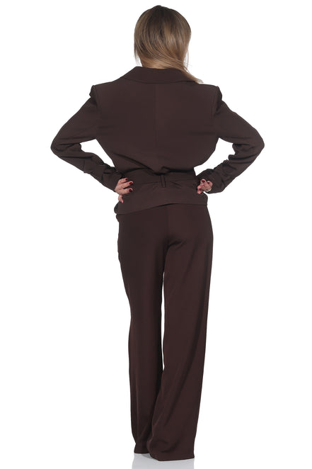 Brauner Anzug aus 100 % Tencel – Blazer & Hose Set