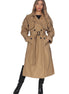 Langer Trenchcoat mit Bindegürtel – Camel